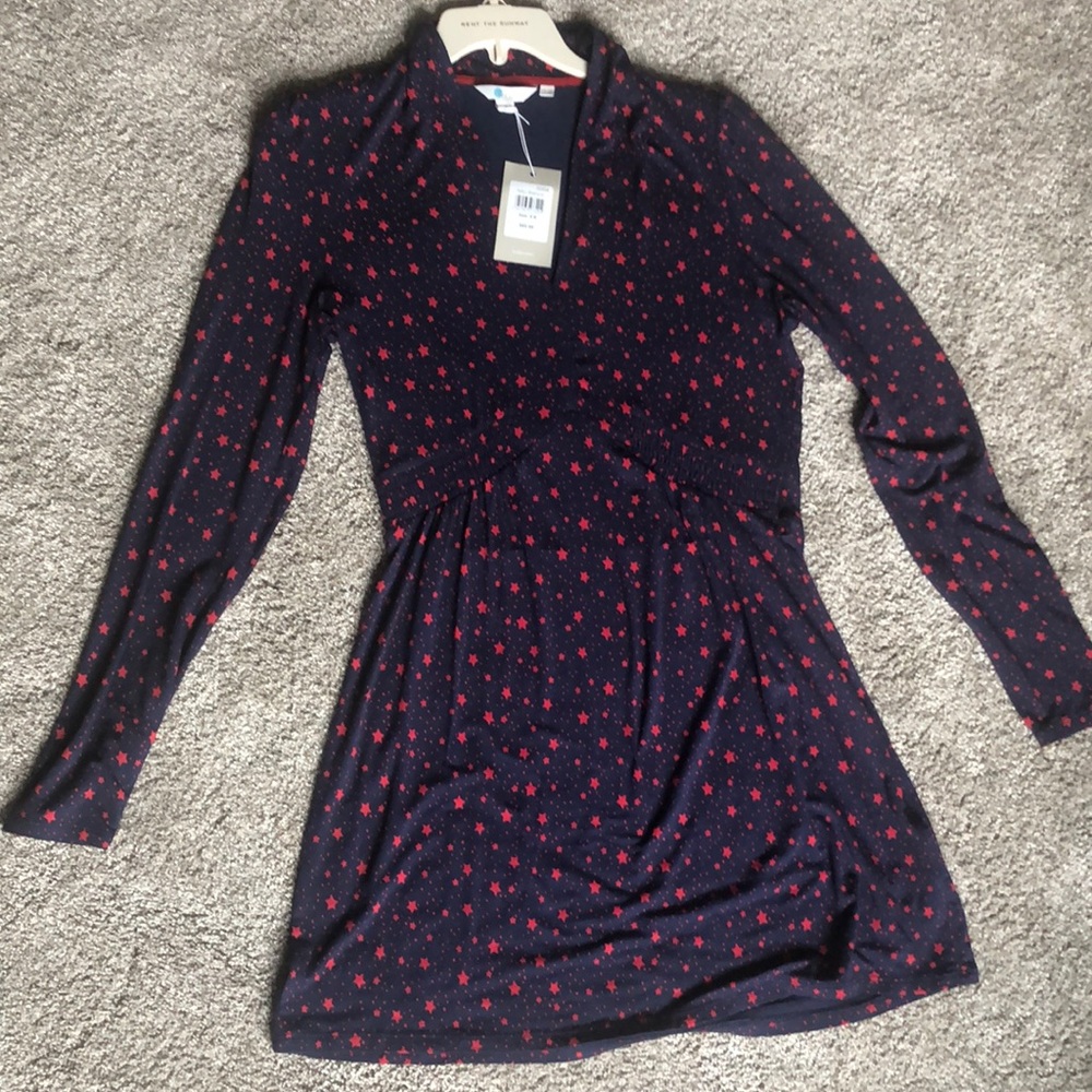 NWT Boden navy dress w red stars size 8R